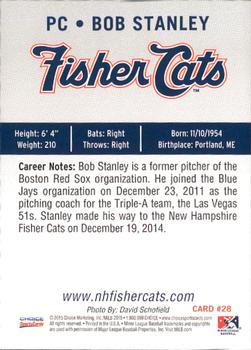 2015 Choice New Hampshire Fisher Cats #28 Bob Stanley Back