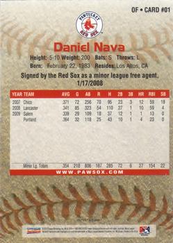 2010 Choice Pawtucket Red Sox #01 Daniel Nava Back