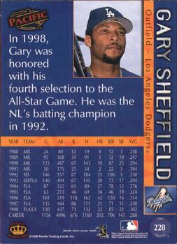 1999 Pacific - Red #228 Gary Sheffield  Back