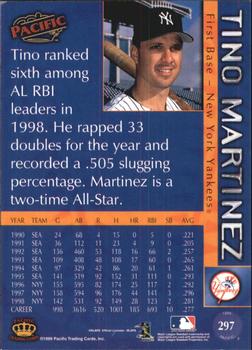 1999 Pacific - Red #297 Tino Martinez  Back