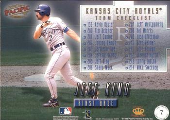 1999 Pacific - Team Checklists #7 Jeff King  Back