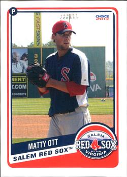 2013 Choice Salem Red Sox #15 Matty Ott Front