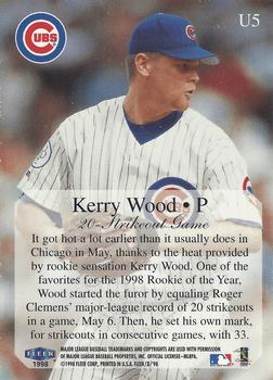 1998 Fleer Tradition Update #U5 Kerry Wood Back