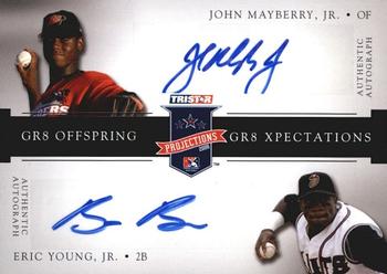 2008 TriStar PROjections - GR8 Xpectations Autographs Dual Black 25 #MY John Mayberry Jr. / Eric Young Jr. Front