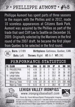 2015 Choice Lehigh Valley IronPigs Second Edition #2 Phillippe Aumont Back