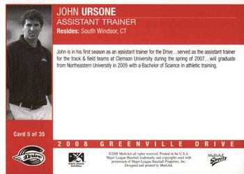 2008 MultiAd Greenville Drive #5 John Ursone Back