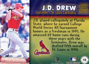 1999 Pacific Crown Royale - Pillars of the Game #18 J.D. Drew  Back