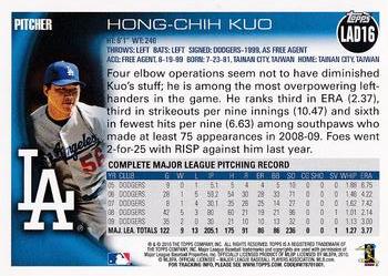 2010 Topps Los Angeles Dodgers #LAD16 Hong-Chih Kuo Back