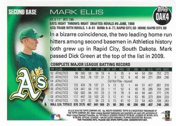 2010 Topps Oakland Athletics #OAK4 Mark Ellis Back