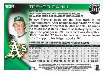 2010 Topps Oakland Athletics #OAK11 Trevor Cahill Back