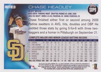 2010 Topps San Diego Padres #SDP9 Chase Headley Back