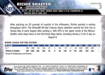 2016 Topps #3 Richie Shaffer Back