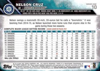 2016 Topps #10 Nelson Cruz Back