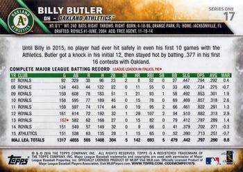 2016 Topps #17 Billy Butler Back