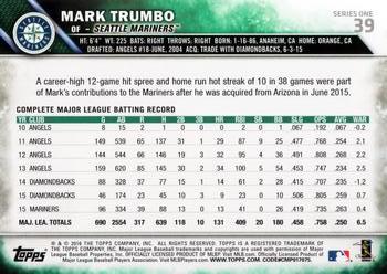 2016 Topps #39 Mark Trumbo Back