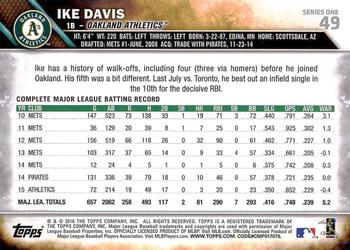 2016 Topps #49 Ike Davis Back