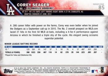 2016 Topps #85 Corey Seager Back