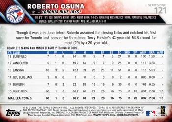 2016 Topps #121 Roberto Osuna Back