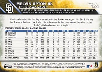 2016 Topps #124 Melvin Upton Jr. Back