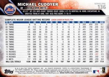 2016 Topps #136 Michael Cuddyer Back