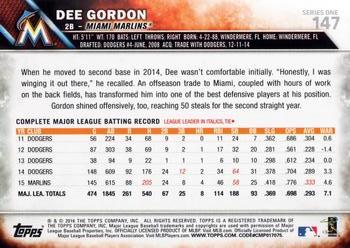 2016 Topps #147 Dee Gordon Back