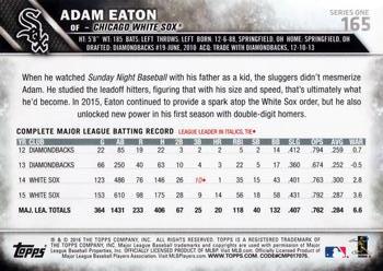 2016 Topps #165 Adam Eaton Back