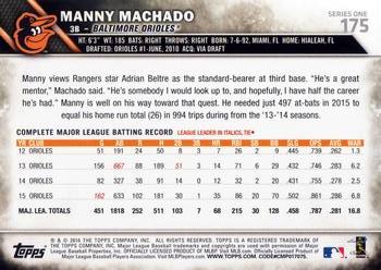 2016 Topps #175 Manny Machado Back