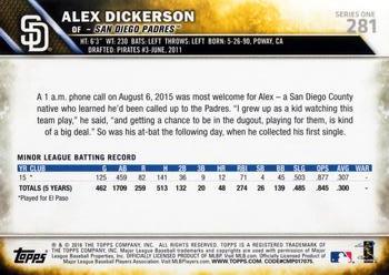 2016 Topps #281 Alex Dickerson Back