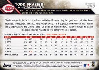 2016 Topps #292 Todd Frazier Back