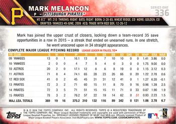 2016 Topps #336 Mark Melancon Back