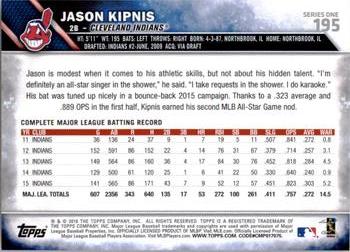 2016 Topps #195 Jason Kipnis Back