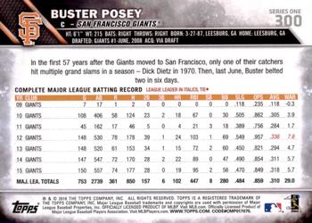 2016 Topps #300 Buster Posey Back