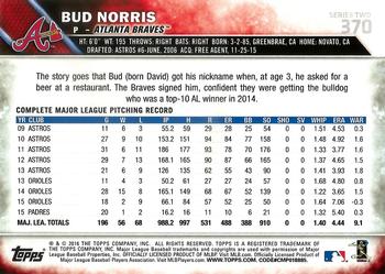 2016 Topps #370 Bud Norris Back