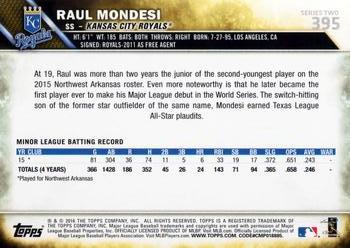 2016 Topps #395 Raul Mondesi Back