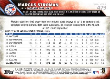 2016 Topps #479 Marcus Stroman Back