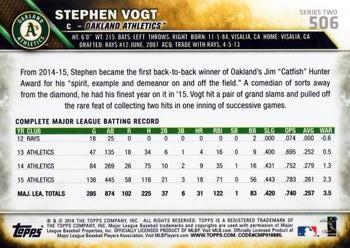 2016 Topps #506 Stephen Vogt Back