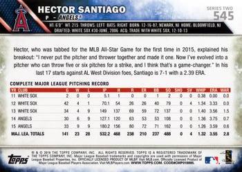 2016 Topps #545 Hector Santiago Back
