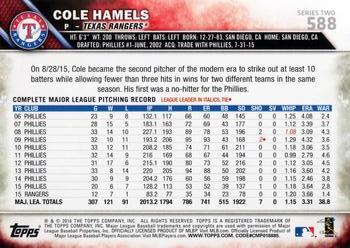 2016 Topps #588 Cole Hamels Back