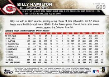 2016 Topps #609 Billy Hamilton Back