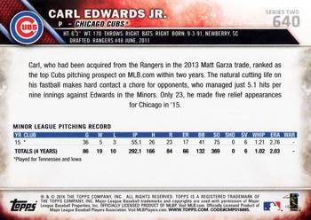 2016 Topps #640 Carl Edwards Jr. Back