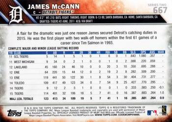 2016 Topps #667 James McCann Back