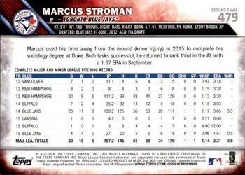 2016 Topps #479 Marcus Stroman Back