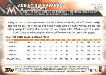 2016 Topps #489 Adeiny Hechavarria Back