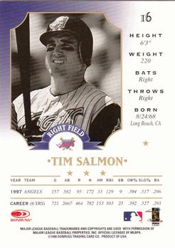 1998 Leaf #16 Tim Salmon Back