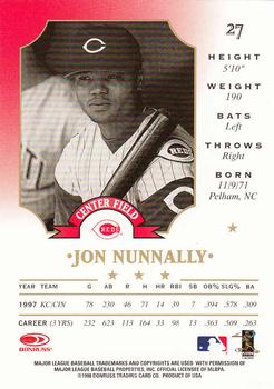 1998 Leaf #27 Jon Nunnally Back