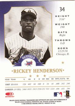 1998 Leaf #34 Rickey Henderson Back