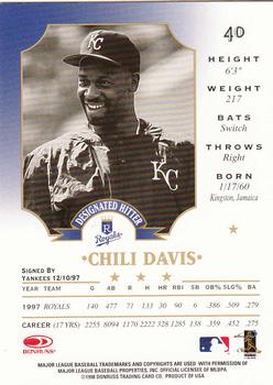 1998 Leaf #40 Chili Davis Back