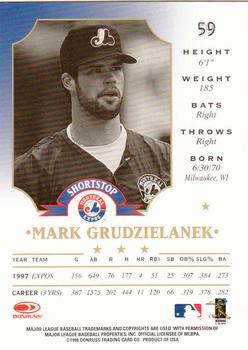 1998 Leaf #59 Mark Grudzielanek Back