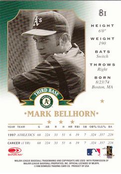 1998 Leaf #81 Mark Bellhorn Back