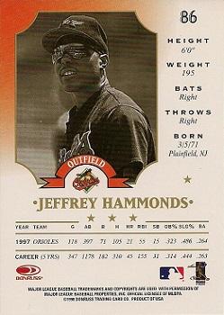 1998 Leaf #86 Jeffrey Hammonds Back